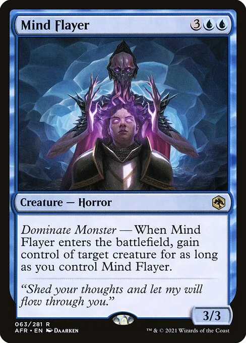 Mind Flayer, carta Magic di tipo Creature — Horror illustrata da Daarken