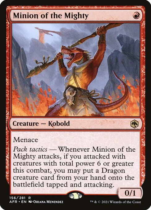 Minion of the Mighty, carta Magic di tipo Creature — Kobold illustrata da Oriana Menendez