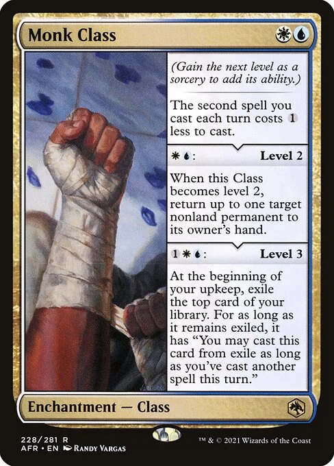 Monk Class, carta Magic di tipo Enchantment — Class illustrata da Randy Vargas