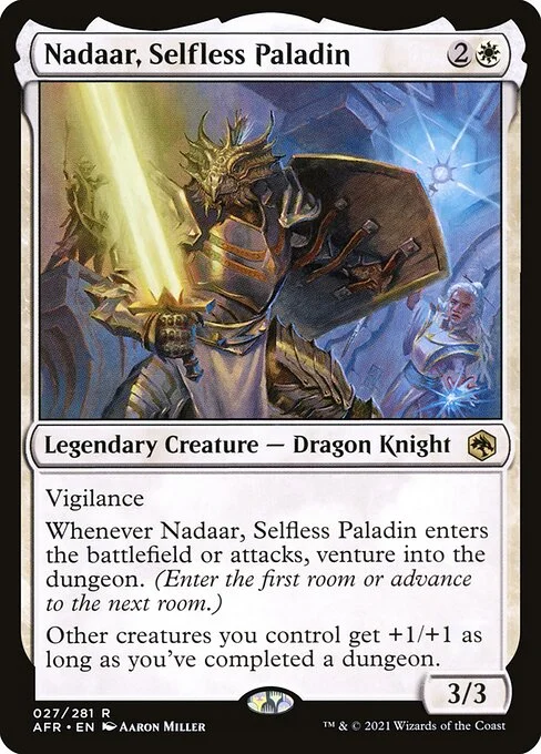Nadaar, Selfless Paladin, carta Magic di tipo Legendary Creature — Dragon Knight illustrata da Aaron Miller