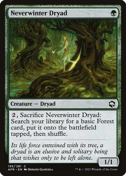 Neverwinter Dryad, carta Magic di tipo Creature — Dryad illustrata da Donato Giancola