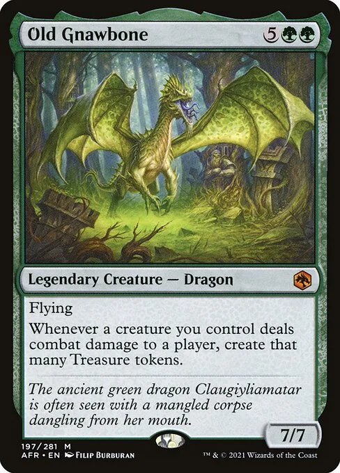 Old Gnawbone, carta Magic di tipo Legendary Creature — Dragon illustrata da Filip Burburan