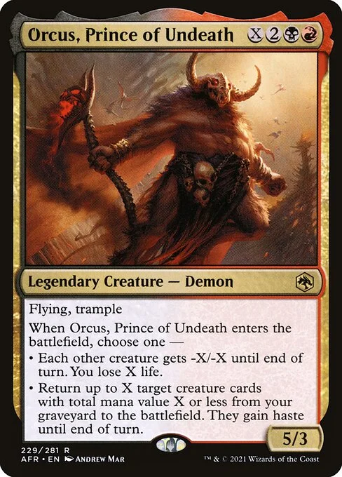 Orcus, Prince of Undeath, carta Magic di tipo Legendary Creature — Demon illustrata da Andrew Mar