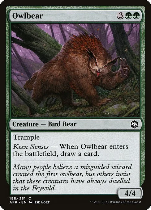 Owlbear, carta Magic di tipo Creature — Bird Bear illustrata da Ilse Gort