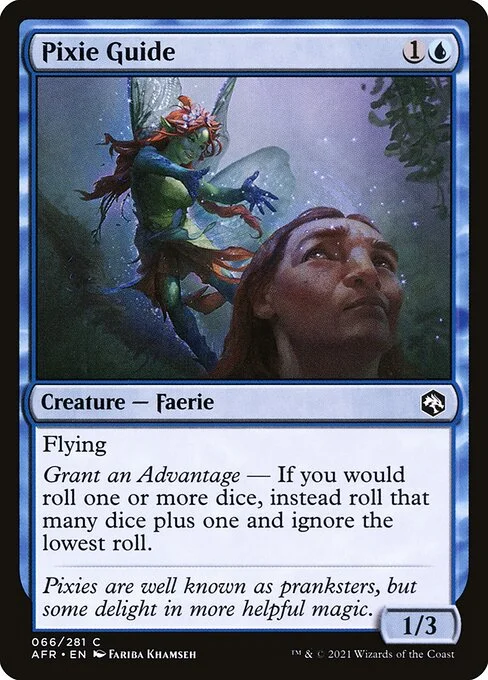 Pixie Guide, carta Magic di tipo Creature — Faerie illustrata da Fariba Khamseh