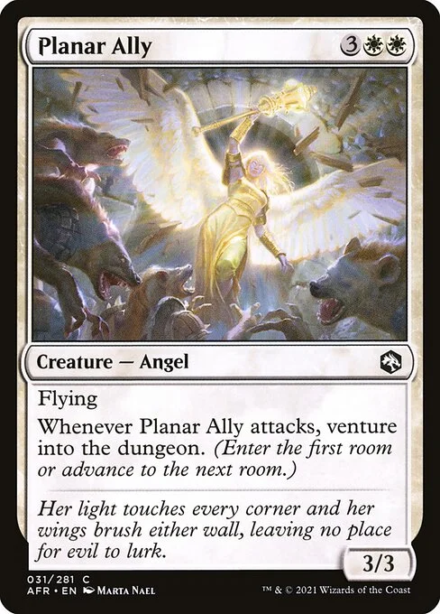 Planar Ally, carta Magic di tipo Creature — Angel illustrata da Marta Nael