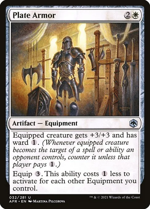 Plate Armor, carta Magic di tipo Artifact — Equipment illustrata da Martina Pilcerova