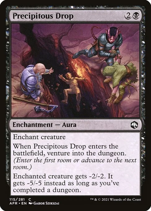 Precipitous Drop, carta Magic di tipo Enchantment — Aura illustrata da Gabor Szikszai