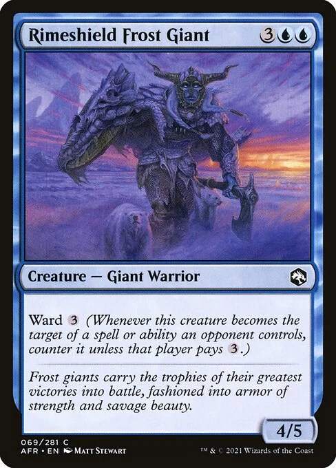 Rimeshield Frost Giant, carta Magic di tipo Creature — Giant Warrior illustrata da Matt Stewart