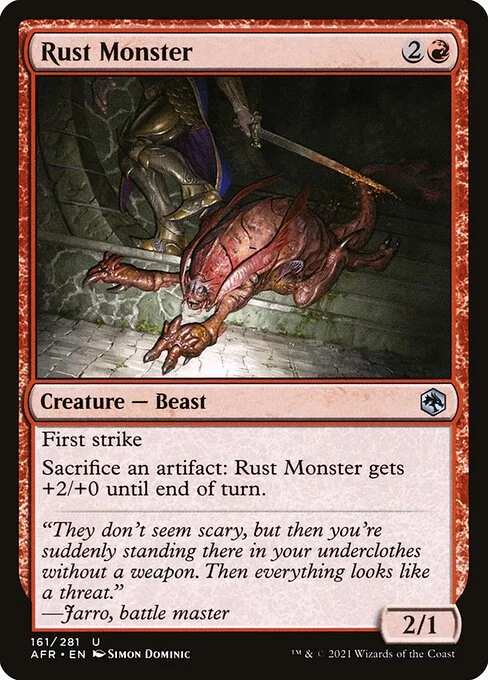 Rust Monster, carta Magic di tipo Creature — Beast illustrata da Simon Dominic