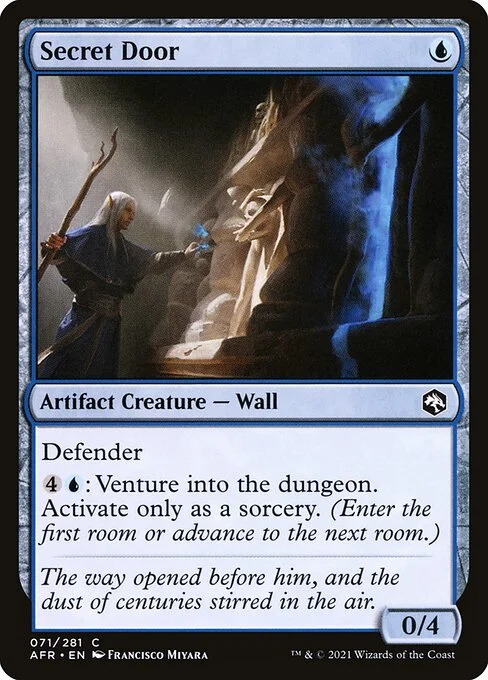 Secret Door, carta Magic di tipo Artifact Creature — Wall illustrata da Francisco Miyara