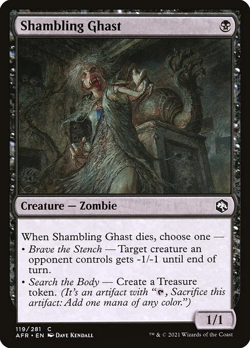 Shambling Ghast, carta Magic di tipo Creature — Zombie illustrata da Dave Kendall