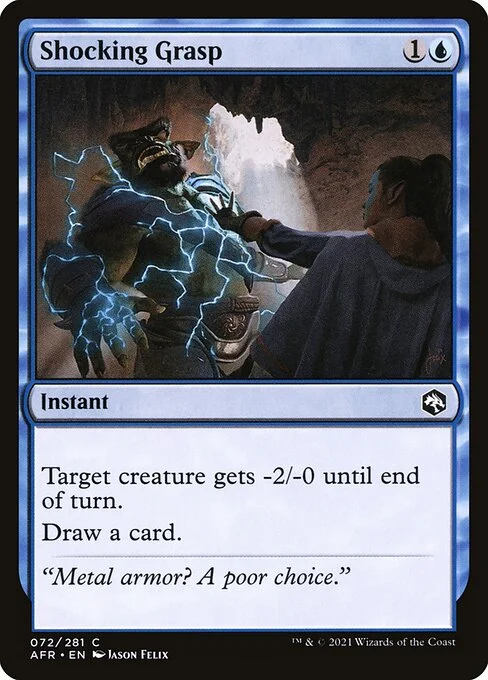 Shocking Grasp, carta Magic di tipo Instant illustrata da Jason Felix