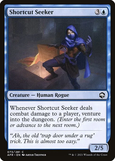 Shortcut Seeker, carta Magic di tipo Creature — Human Rogue illustrata da Artur Treffner
