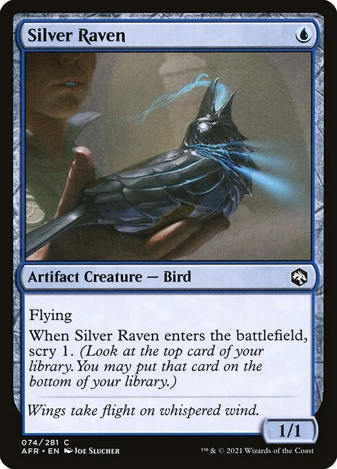 Silver Raven, carta Magic di tipo Artifact Creature — Bird illustrata da Joe Slucher