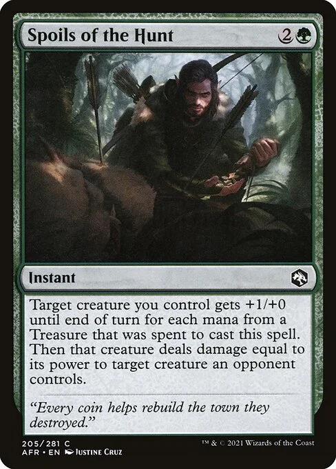 Spoils of the Hunt, carta Magic di tipo Instant illustrata da Justine Cruz