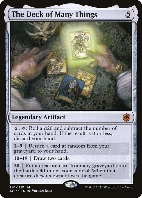 The Deck of Many Things, carta Magic di tipo Legendary Artifact illustrata da Volkan Baǵa