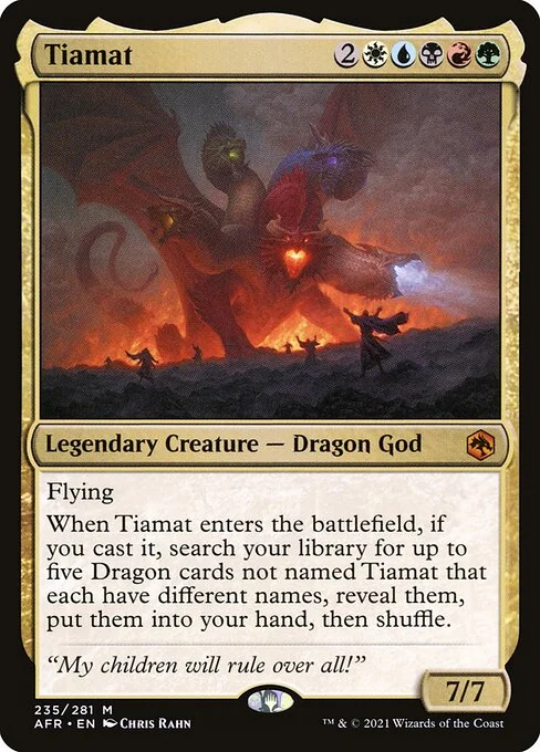 Tiamat, carta Magic di tipo Legendary Creature — Dragon God illustrata da Chris Rahn