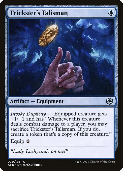 Trickster's Talisman, carta Magic di tipo Artifact — Equipment illustrata da Sam White