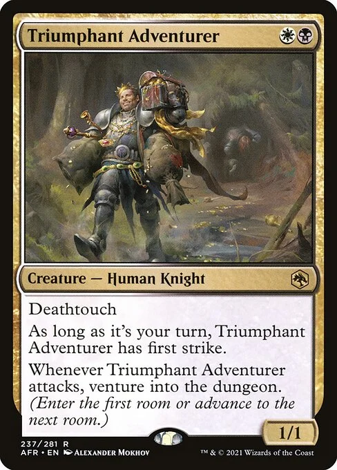 Triumphant Adventurer, carta Magic di tipo Creature — Human Knight illustrata da Alexander Mokhov