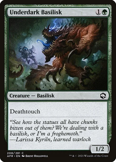 Underdark Basilisk, carta Magic di tipo Creature — Basilisk illustrata da Brent Hollowell