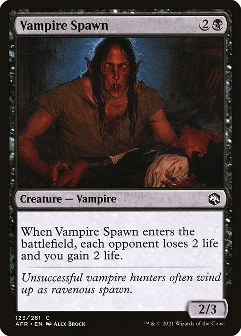 Vampire Spawn, carta Magic di tipo Creature — Vampire illustrata da Alex Brock