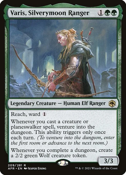 Varis, Silverymoon Ranger, carta Magic di tipo Legendary Creature — Human Elf Ranger illustrata da Jesper Ejsing