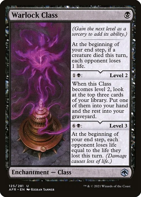 Warlock Class, carta Magic di tipo Enchantment — Class illustrata da Kieran Yanner