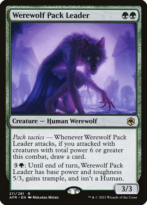 Werewolf Pack Leader, carta Magic di tipo Creature — Human Werewolf illustrata da Miranda Meeks
