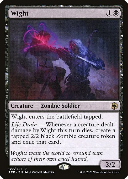 Wight, carta Magic di tipo Creature — Zombie Soldier illustrata da Slawomir Maniak