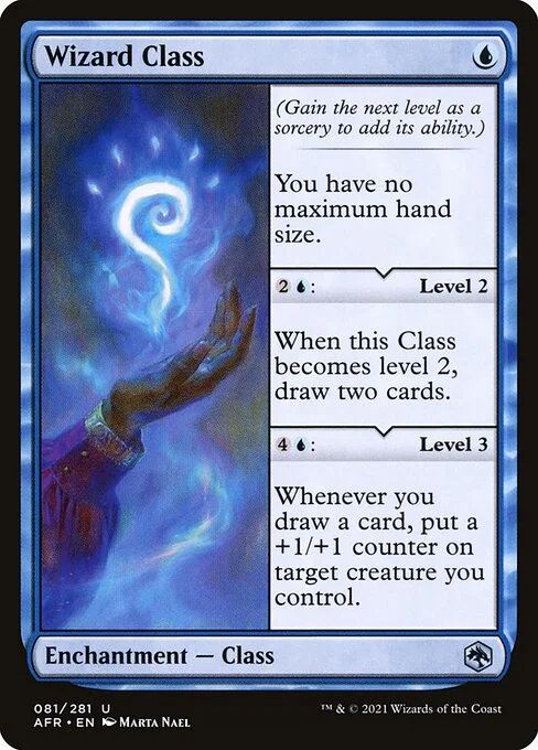 Wizard Class, carta Magic di tipo Enchantment — Class illustrata da Marta Nael