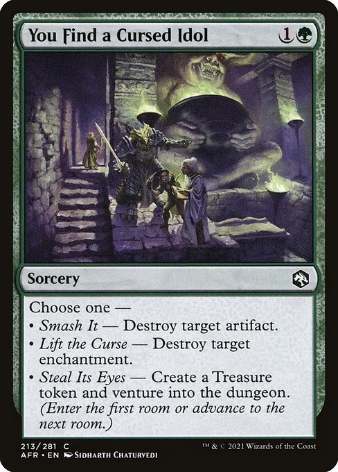 You Find a Cursed Idol, carta Magic di tipo Sorcery illustrata da Sidharth Chaturvedi
