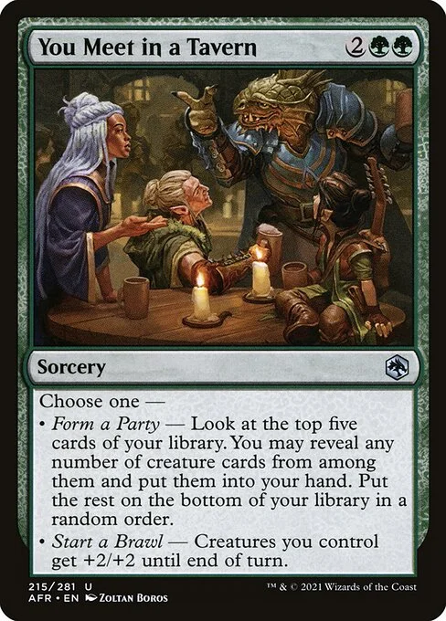 You Meet in a Tavern, carta Magic di tipo Sorcery illustrata da Zoltan Boros