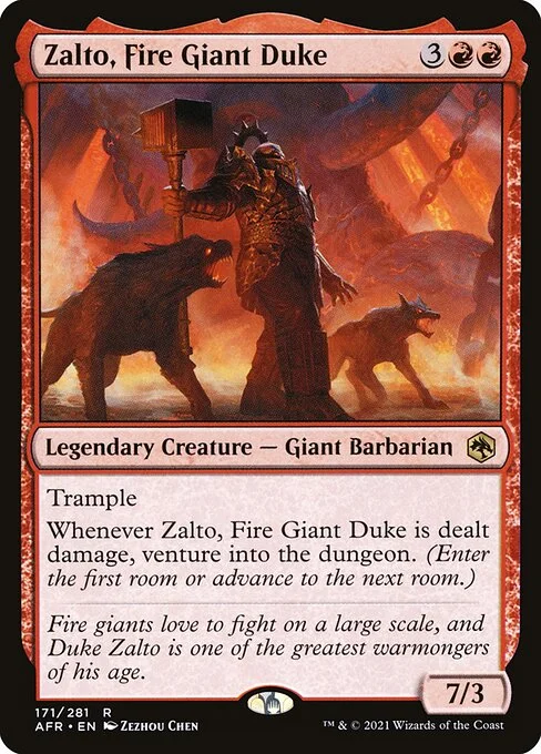 Zalto, Fire Giant Duke, carta Magic di tipo Legendary Creature — Giant Barbarian illustrata da Zezhou Chen