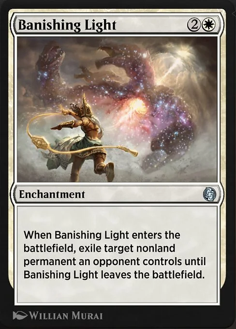 Banishing Light, carta Magic di tipo Enchantment illustrata da Willian Murai
