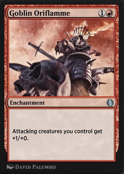 Goblin Oriflamme, carta Magic di tipo Enchantment illustrata da David Palumbo