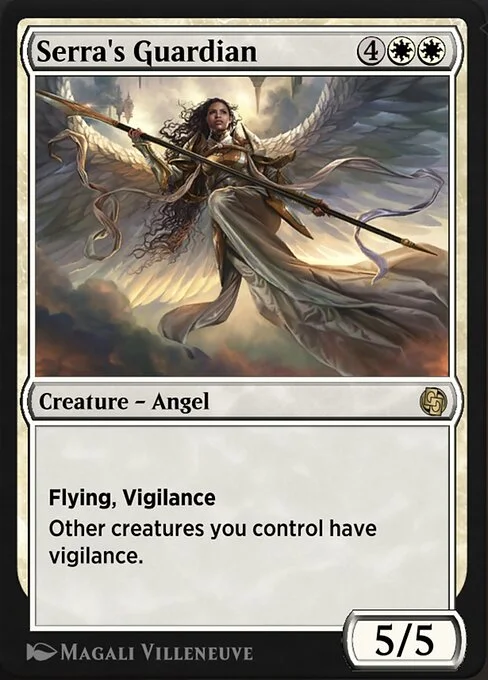 Serra's Guardian, carta Magic di tipo Creature — Angel illustrata da Magali Villeneuve