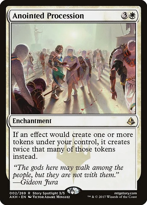 Anointed Procession, carta Magic di tipo Enchantment illustrata da Victor Adame Minguez