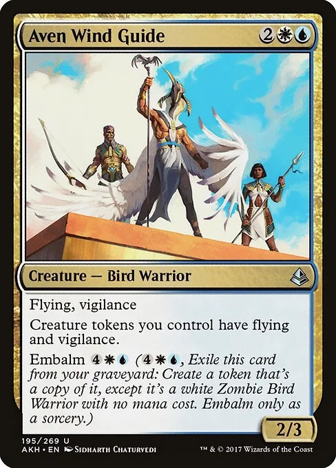 Aven Wind Guide, carta Magic di tipo Creature — Bird Warrior illustrata da Sidharth Chaturvedi
