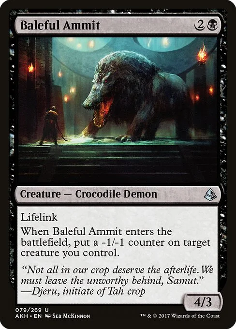 Baleful Ammit, carta Magic di tipo Creature — Crocodile Demon illustrata da Seb McKinnon