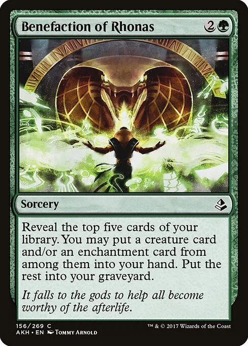 Benefaction of Rhonas, carta Magic di tipo Sorcery illustrata da Tommy Arnold