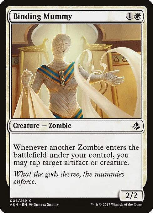 Binding Mummy, carta Magic di tipo Creature — Zombie illustrata da Shreya Shetty