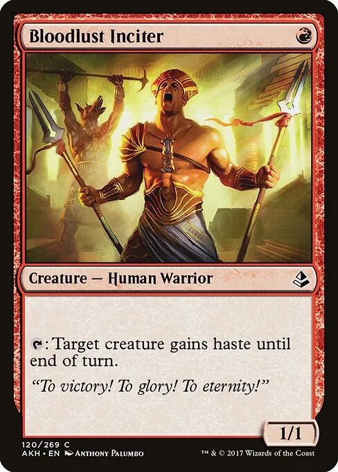 Bloodlust Inciter, carta Magic di tipo Creature — Human Warrior illustrata da Anthony Palumbo