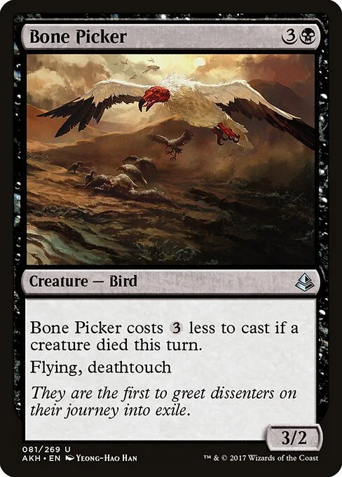 Bone Picker, carta Magic di tipo Creature — Bird illustrata da Yeong-Hao Han