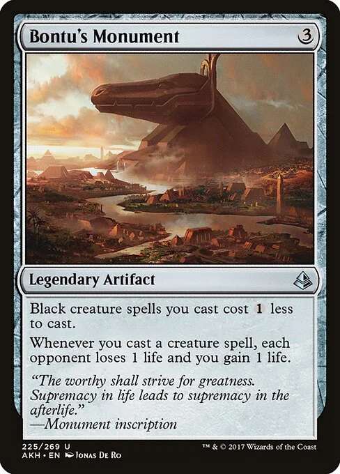 Bontu's Monument, carta Magic di tipo Legendary Artifact illustrata da Jonas De Ro
