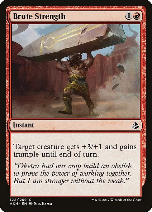 Brute Strength, carta Magic di tipo Instant illustrata da Nils Hamm