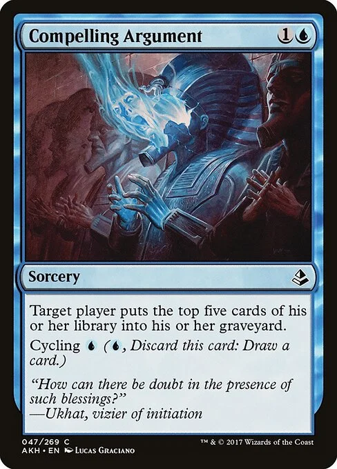 Compelling Argument, carta Magic di tipo Sorcery illustrata da Lucas Graciano