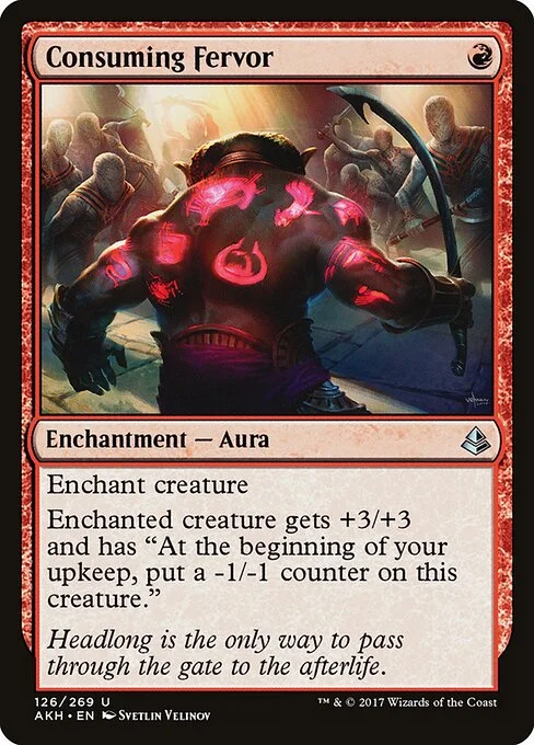Consuming Fervor, carta Magic di tipo Enchantment — Aura illustrata da Svetlin Velinov