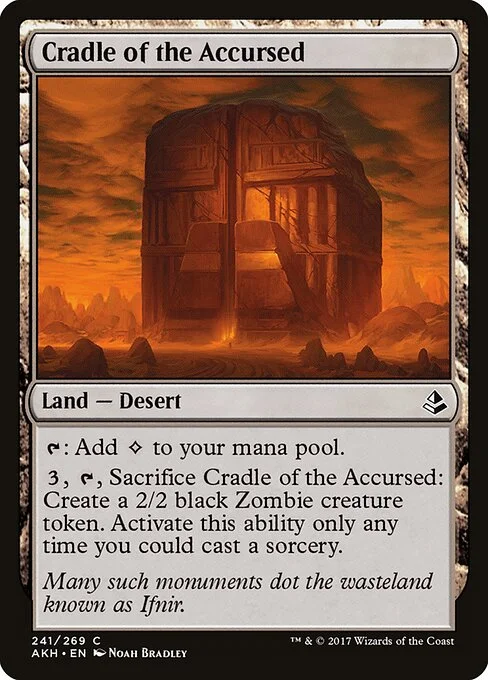 Cradle of the Accursed, carta Magic di tipo Land — Desert illustrata da Noah Bradley