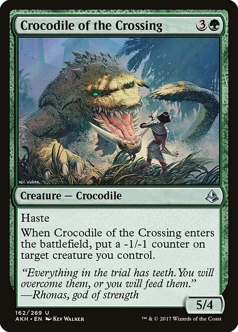 Crocodile of the Crossing, carta Magic di tipo Creature — Crocodile illustrata da Kev Walker